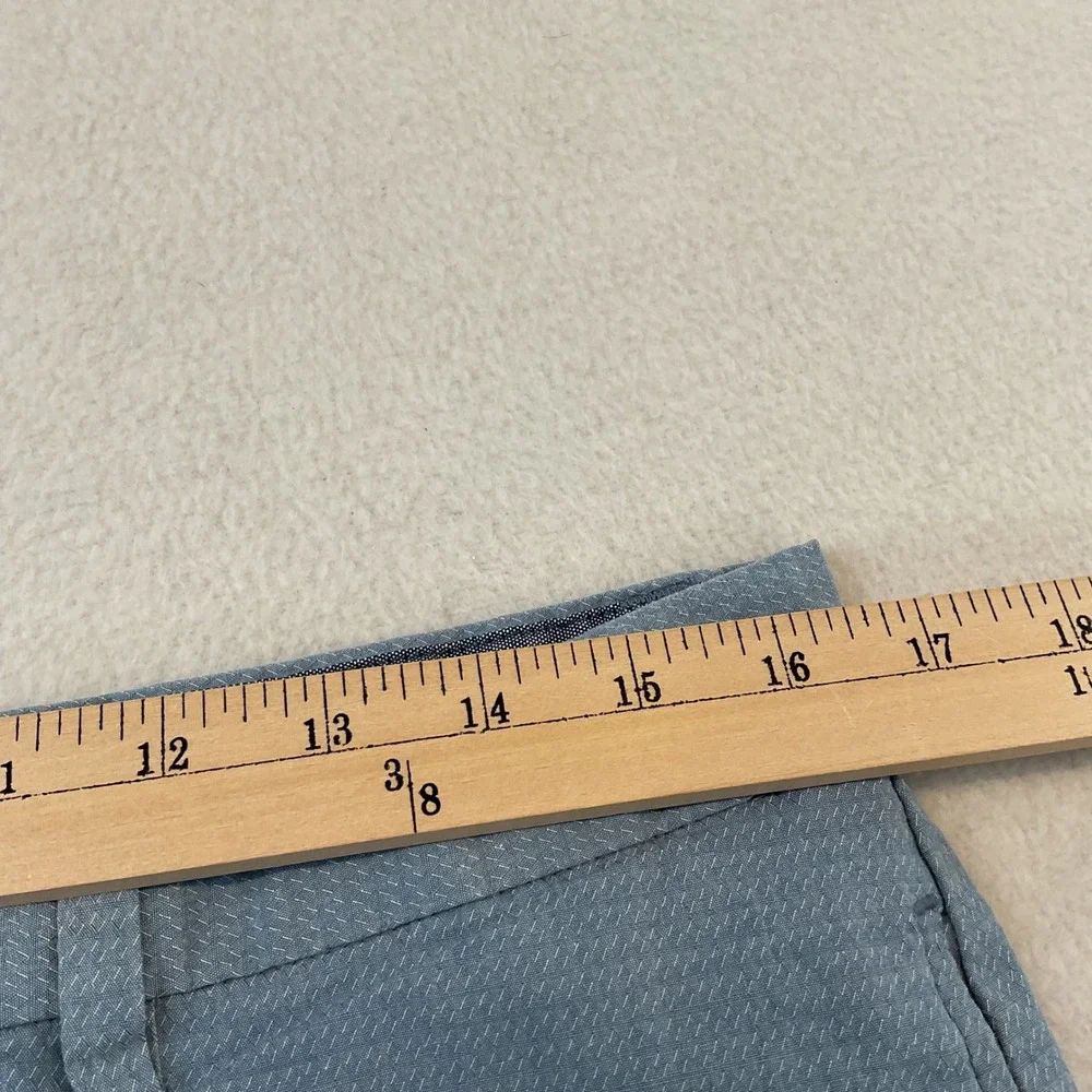 Banana Republic Aiden Club Shorts Mens 33 Light Blue Textured Slim Fit Chino 9in